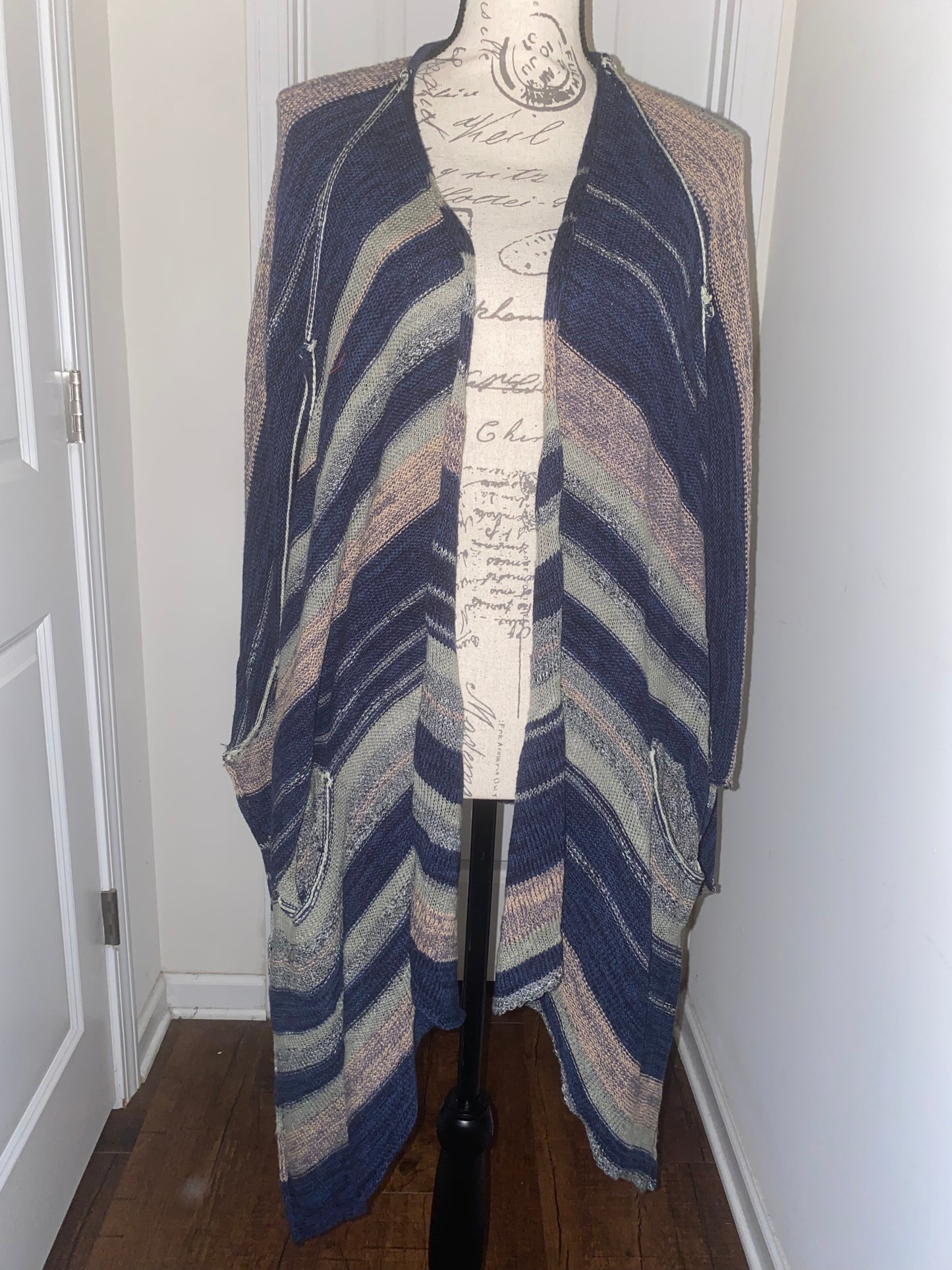 Women’s Striped Shawl Poncho