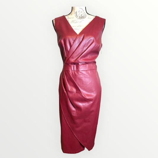 Women's Burgandy Faux Leather Dress Size 10