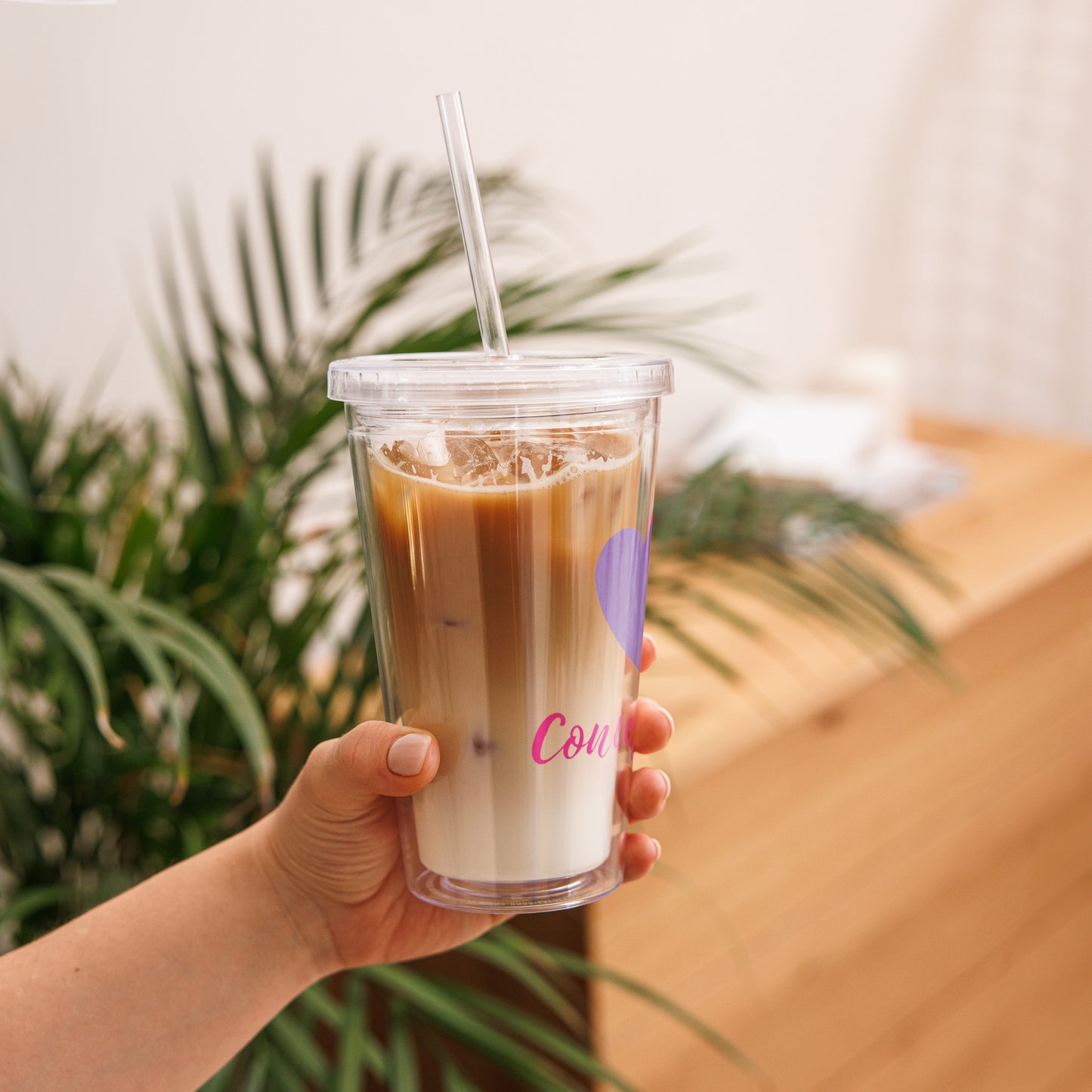 Clear plastic tumbler